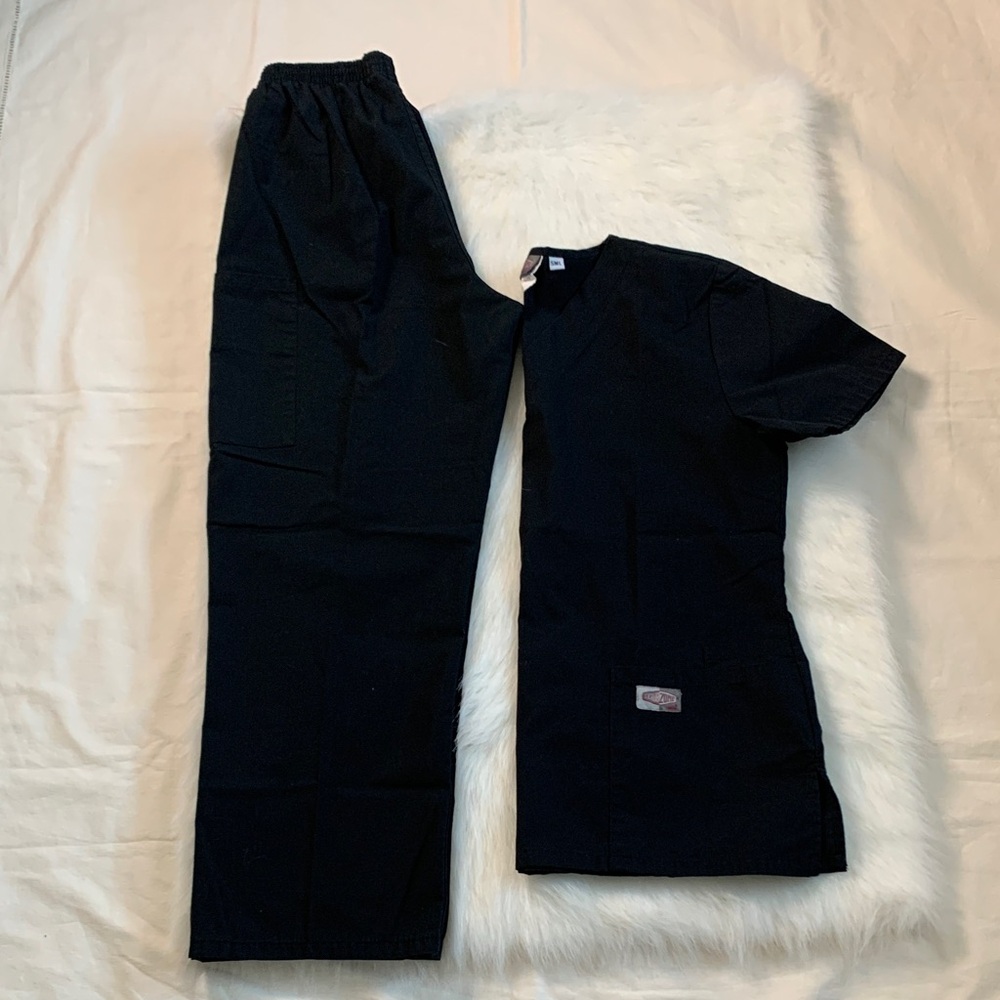 Classic Black Women's Scrub Set